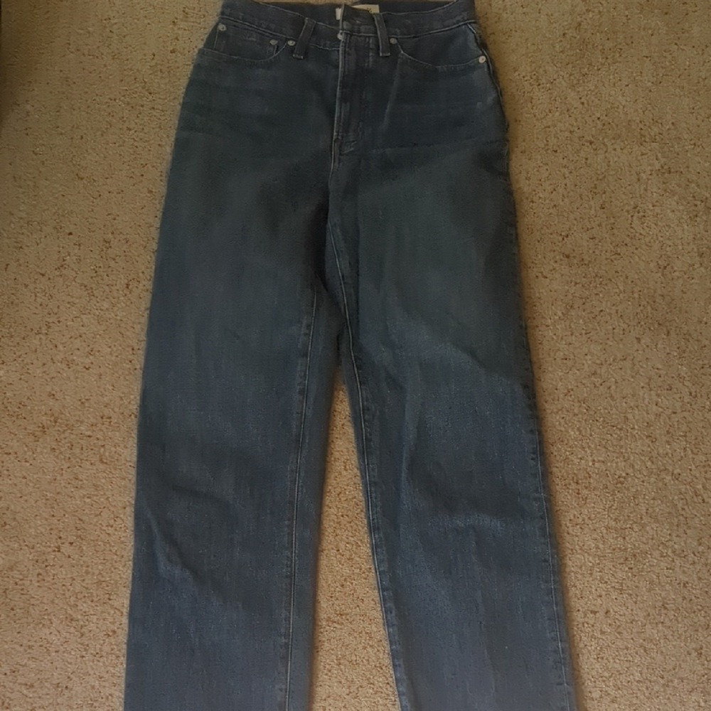 Madewell Perfect Vintage Straight-Leg Jeans in Dark Blue Wash 25 T